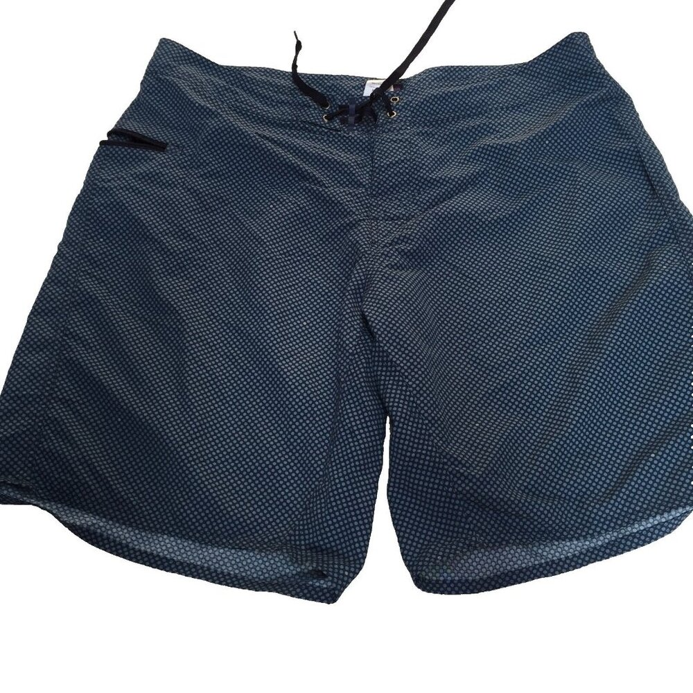 Patagonia Men's Navy Blue Polka Dot Drawstring Boardshorts Size 40 Swim Trunk